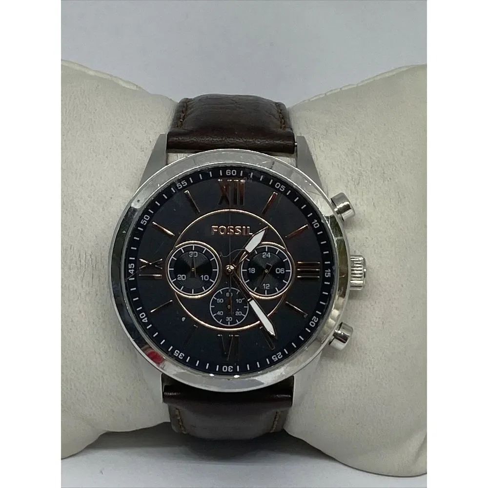 Fossil BQ1520 Women's Brown Leather Black Analog Dial Quartz Genuine Watch KS541